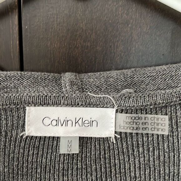 Calvin Klein Gray Hooded Cardigan Sweater Size Medium - Picture 3 of 6
